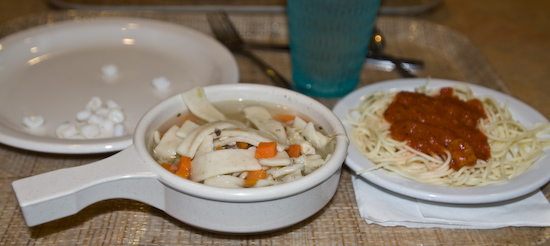 Fresh Salad - Hominy, Spaghetti, and Chicken Noodle Soup