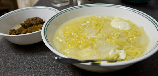 Instant Ramen with Napa Cabbage and Egg