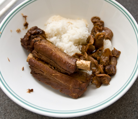 Rice with Stewed Pork Ribs and Gizzards