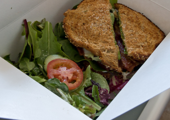 Crossroads Cafe - Bacon, Lettuce, Tomato, and Avocado Sandwich with Salad