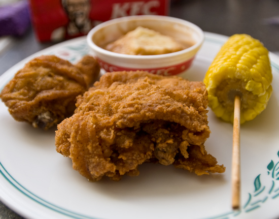 KFC - Square Deal (Drumstick and Thigh with Mashed Potatoes) with Corn on the Cob