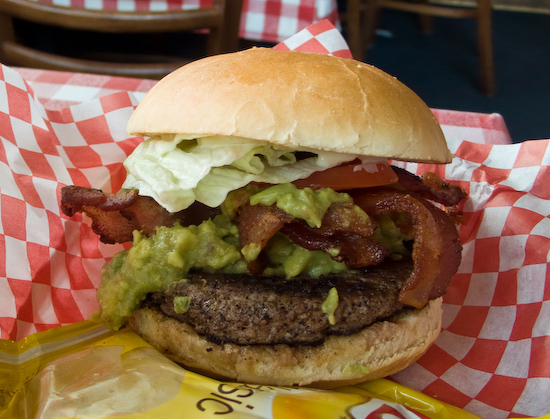 St. John's Bar and Grill - Guaca Bacon Burger with Fries