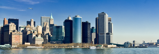 Manhattan from Liberty Island Ferry