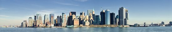 Manhattan from Liberty Island Ferry