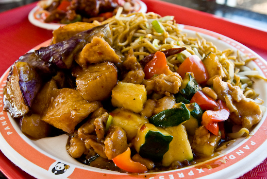 Panda Express - Chow Mein, Eggplant, Kung Pao Chicken