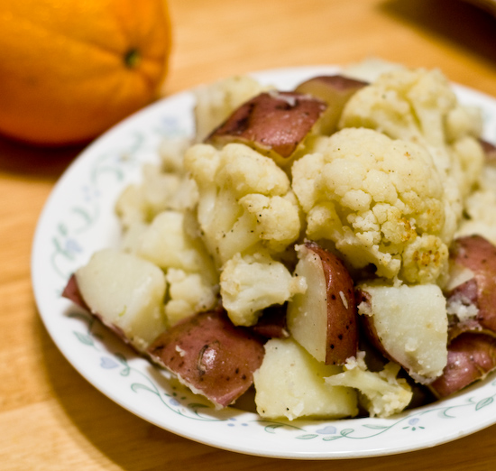 Roasted Potatoes and Cauliflower