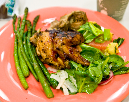 Google Cafeteria - BBQ Chicken, Asparagus, and Fennel Salad