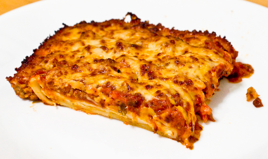 Leftover Pizza Hut Lasagna