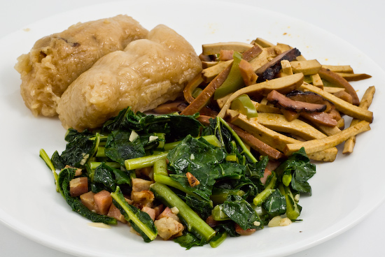 Zong zi with leftovers - kale and bean curd
