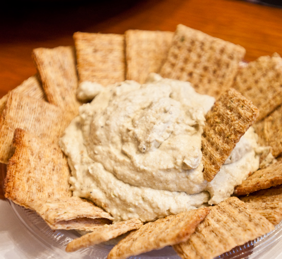 Austin Food Blogger’s Potluck - Hatch chile cheese spread with Triscuits