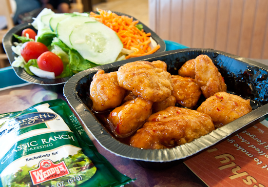 Wendy’s Sweet & Spicy Asian Chicken Boneless Wings with Side Salad