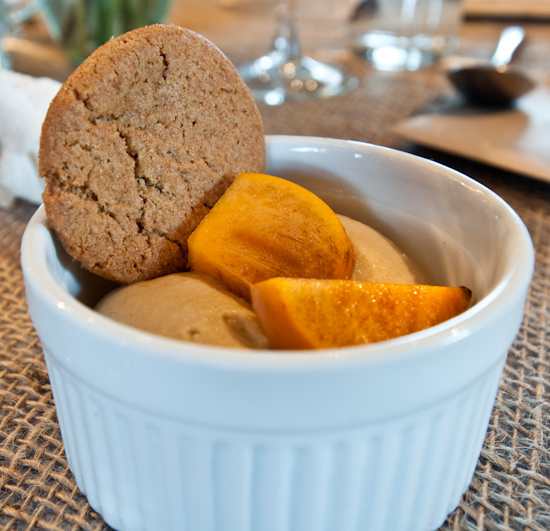 Dai Due Supper Club - Mesquite and Yaupon Honey Ice Cream with Gingersnaps and Persimmons