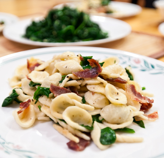 Pasta with Prociutto and Spinach