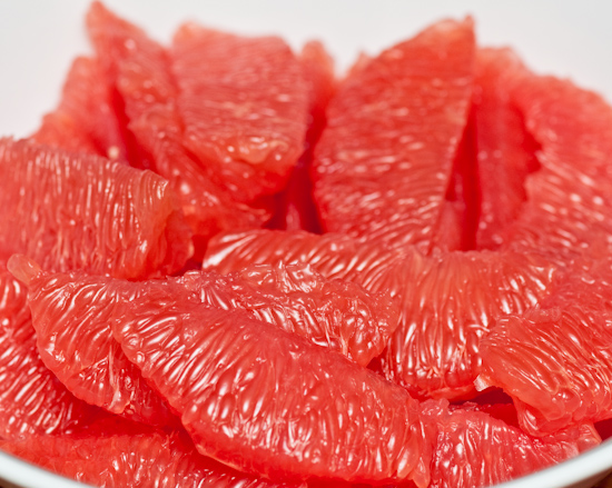 Ruby red grapefruit segments