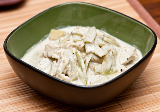 Thai green curry over rice