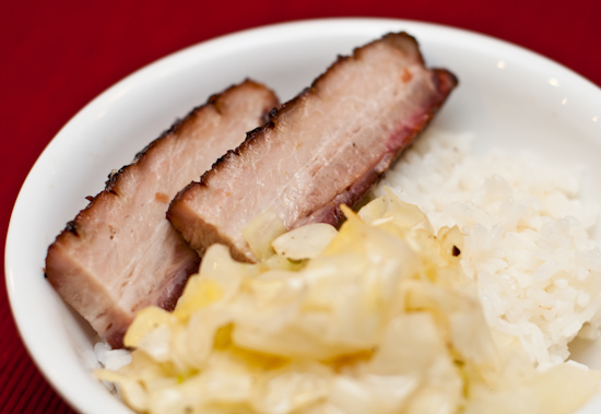 Smoked Pork Belly, Cabbage, and Rice