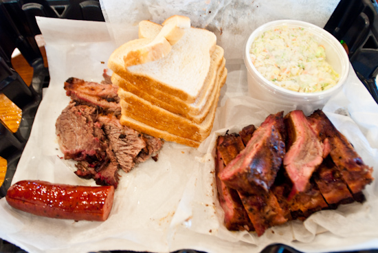 Rudy's BBQ - Moist Brisket, Sausage, and Baby Back Ribs