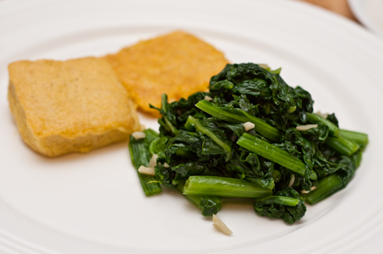 Pan Fried Polenta and Spinach