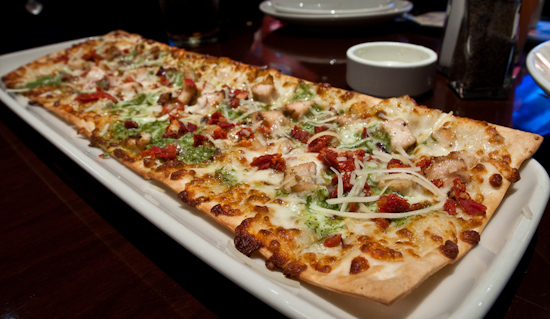 BJ's Brewhouse - Grilled Chicken Pesto Flatbread Appetizer Pizza