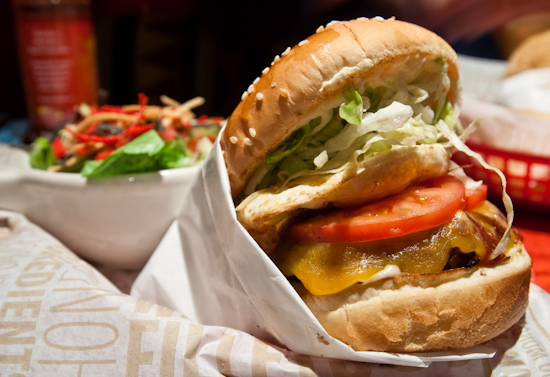 Red Robin - Whiskey River BBQ Burger and Side Salad