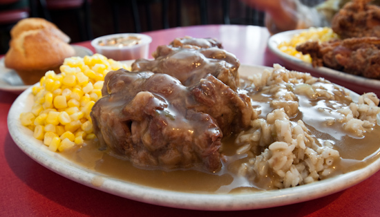 Hard Knox Cafe - Oxtails with Corn and Rice and Gravy