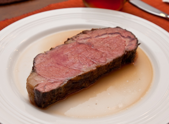 Medium-rare Prime Rib