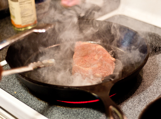 Sous vide get together - searing a steak