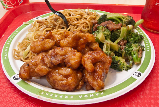 Panda Express - Chow Mein, Orange Chicken, and Broccoli Beef