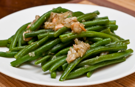 Green Beans with Shallot and Shrimp Sauce