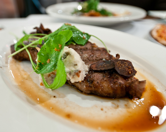 Soleil - NY Steak with Gorgonzola & Mission Fig Steak Sauce + Arugula Salad
