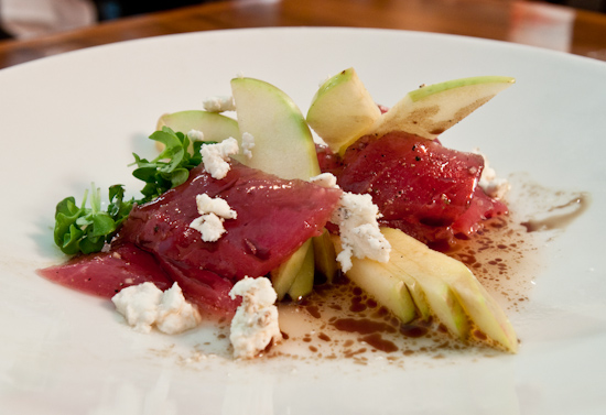 Uchi - maguro sashimi and goat cheese