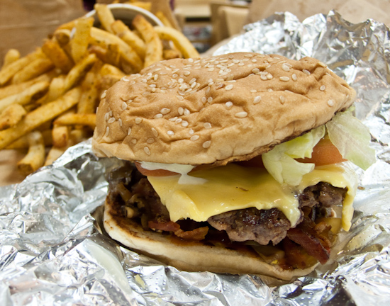 Five Guys Burger - Little Bacon Cheeseburger with Jalapenos