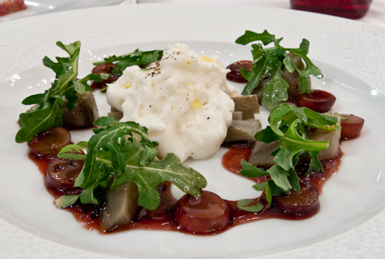 Congress - Wild Arugula - Artichoke Confit - Burrata - Red Grape Agro Dulce