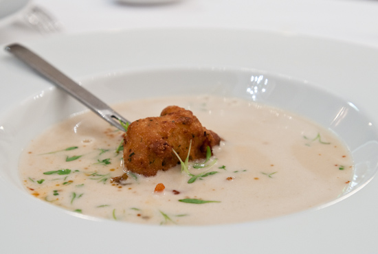 Congress - White Lobster Bisque - Fresno Tomato Jam - Lobster Ricotta Fritter