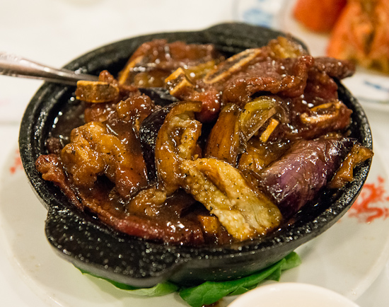 Beef Ribs and Eggplant Stone Pot