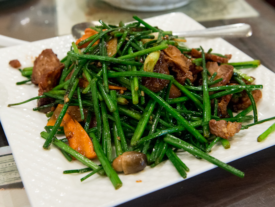 Stir Fried Leek & BBQ Pork with XO Sauce