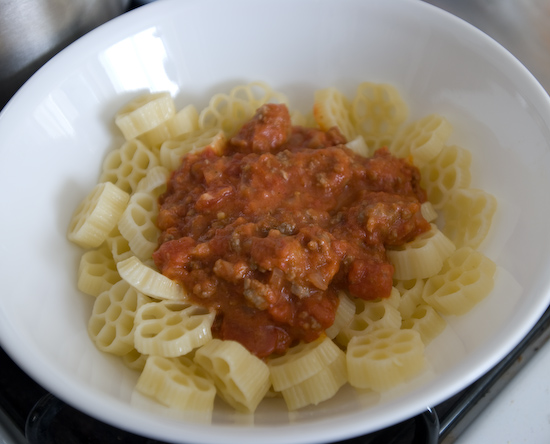 Ruote with Meat Sauce