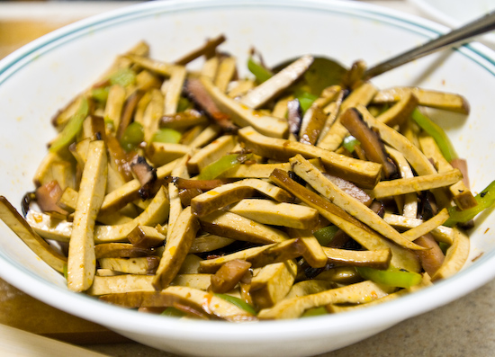 Dried Bean Curd and Bell Peppers