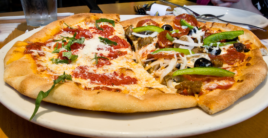 California Pizza Kitchen - The Works and Italian Tomato & Basil Pizza