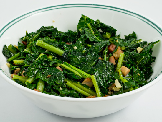 Flat Leaf Kale with Prosciutto and Garlic