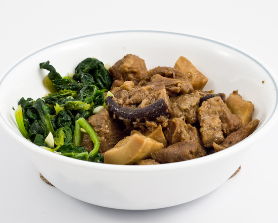 Leftover Pork and Spinach