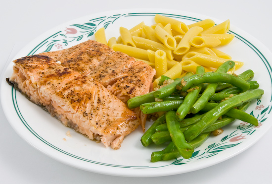 Salmon, Green Beans, and Lemon Penne