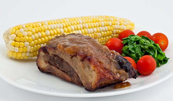 Dai Due Cider-Braised Pork, Corn, Arugula, Tomatoes