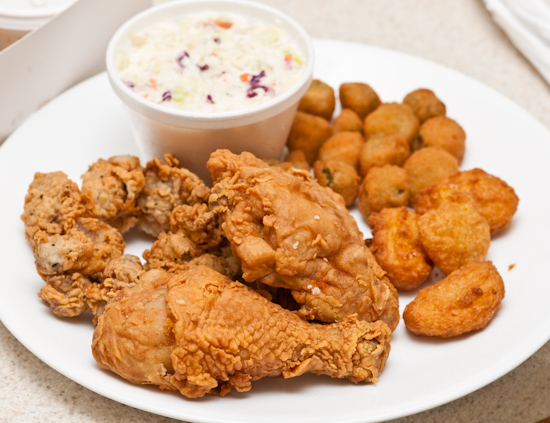 Gill’s Fried Chicken - Chicken, Gizzards, Okra, Corn, and Cole Slaw