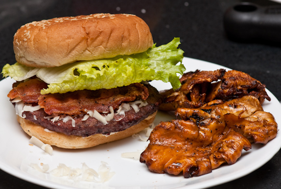 Ostrich Bacon Cheeseburger