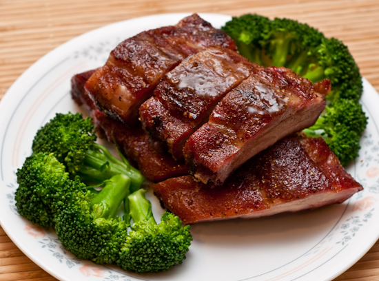 Mequite Smoked Baby Back Ribs with Broccoli