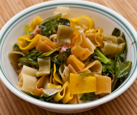 Leftover jalapeno sausage and collard green pasta