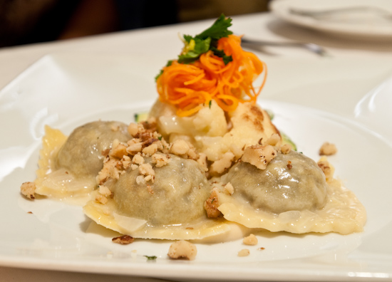 Zoot - Mushroom ravioli with fennel, summer squash, gremolata and Pecorino cream