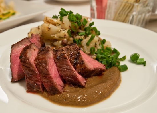 Zoot - Grilled ribeye with warm German potato salad, mushroom puree and scallions