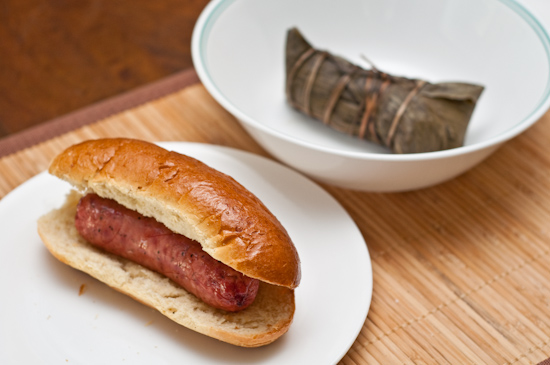 Kiolbassa-brand Polish sausage with zong zi
